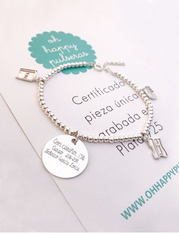 Pulseras de plata personalizadas para regalar a las maestras, Todo en Happypulseras.