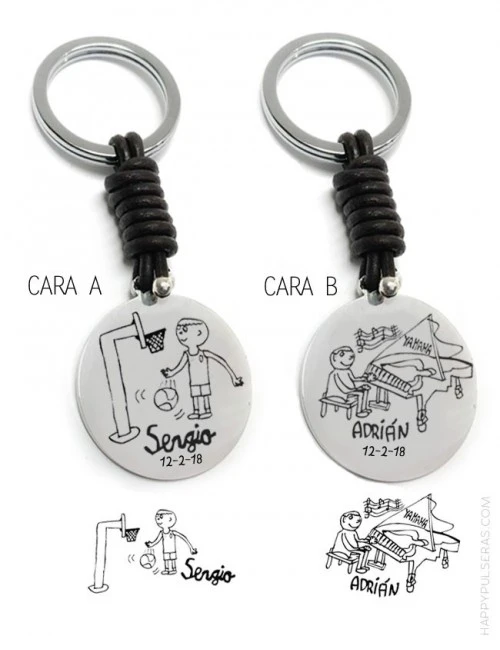 llavero-personalizado-grabado-con-dibujos-de-niños-regalo-para-papá
