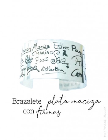 regalos para PROFESORES, pulsera con el nombre de todas grabado. Plata maciza de ley. HAPPYPULSERAS