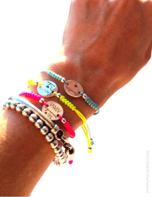 Pulseras color fluor- top ventas verano- personalizada con dedicatoria. Te lo diseñamos nosotros.