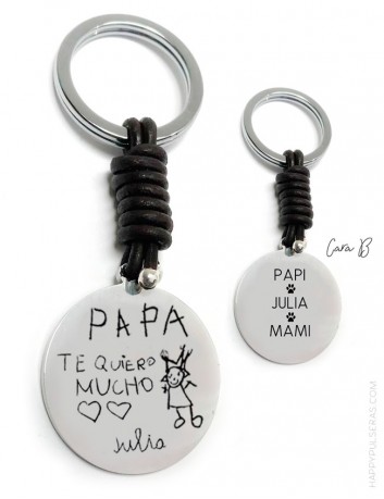 llaveros personalizados de cuero grabados con dibujos- Grabados espectaculares- happypulseras.com