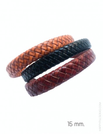 colores disponibles de las pulseras de cuero trenzadas para regalar a papá. Happypulseras.com