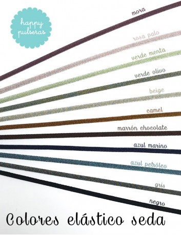Elige el color del elástico seda para tu colgante personalizado para mamá. Happypulseras.com
