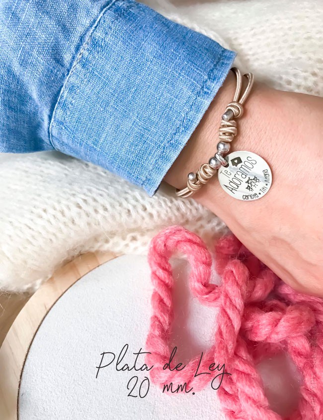 Pulsera dorada ☆ medallas con NOMBRE HIJOS