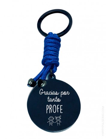 llavero de acero negro grabado a una cara- azulón- Joyería online de regalos personalizados happypulseras.com