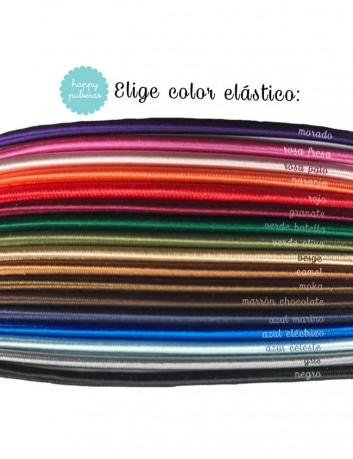 colores del cordón elástico disponible para montar la pulsera