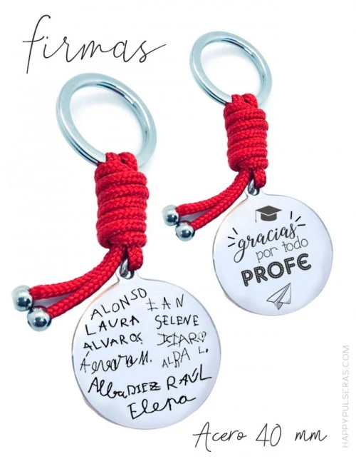 Llaveros personalizados grabados ambas caras con los nombres escritos a mano. Grabado GRATIS. Envío GRATIS.