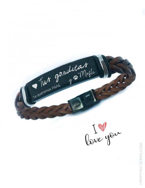 Diseña tu pulsera de cuero personalizada con mensaje y dibujos que quieras en Happypulseras