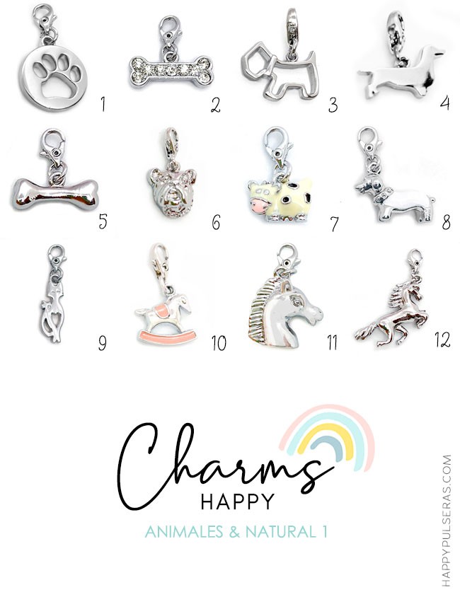 Happy Charms de animales y naturaleza para decorar tus pulseras happy. Ahora en oferta los Happy Charms