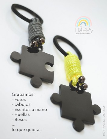 Piezas de puzzle en llaveros- Pack de 2 para que puedas personalizar con lo que quieras