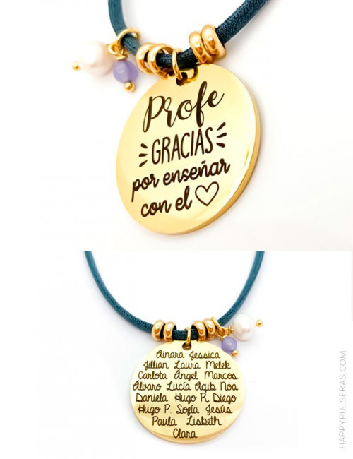 collares para profesores con el nombre y dedicatoria - Regalos ideales para profesores en Happy