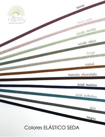 los colores disponibles del elástico seda para tu pulsera/ collar. elige el que te guste- Happypulseras