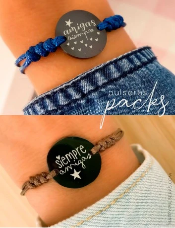 Oferta packs pulseras personalizadas para regalar a una amiga, a tu pareja, a tu hermana... en Happypulseras
