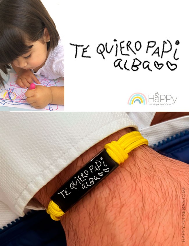 Pulseras naúticas grabadas con el dibujo de un niño -regalos originales para hombre