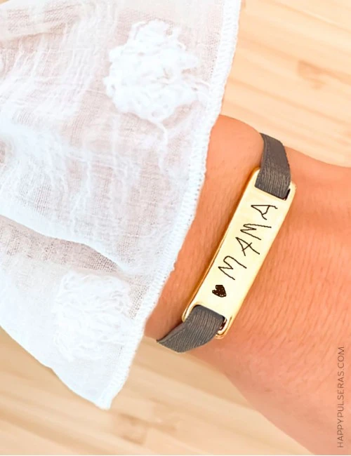 Pulseras personalizadas para mamá con escritos a mano por tu hijo- Pulsera con su nombre escrito