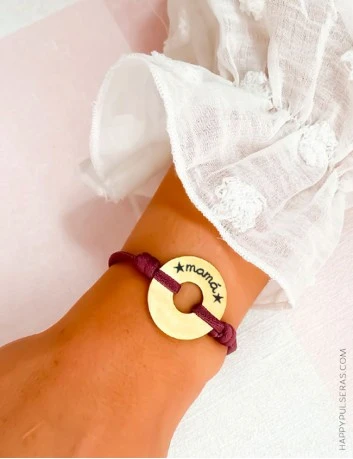 Pulsera donut dorado- personalizada con el texto que quieras, se la dedicamos a quien quieras