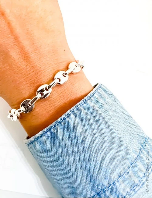 Pulsera acero calabrote grueso- no se pone feo ni da alergia - Oferta en Happypulseras