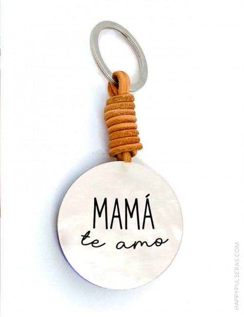 Llaveros para mamá de nácar con grabados personalizados en Happypulseras- Regalos originales para MAMI
