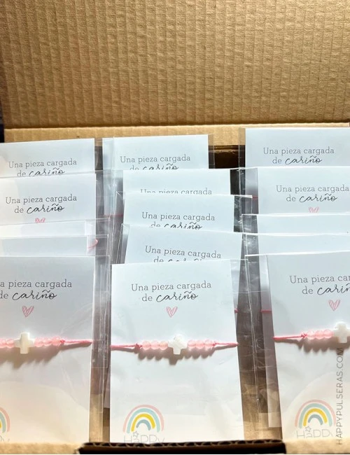 jewelry online detalles para comuniones pulseras blanco nácar cruz Happypulseras