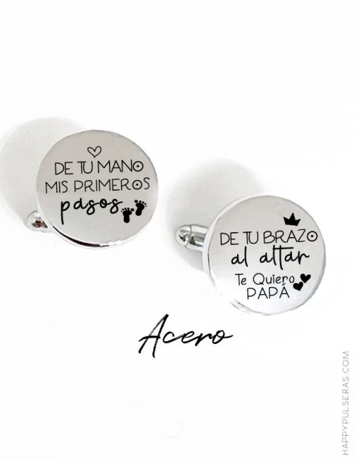 Gemelos personalizados para padrino de boda- Gemelos para camisa  happypulseras personalizados