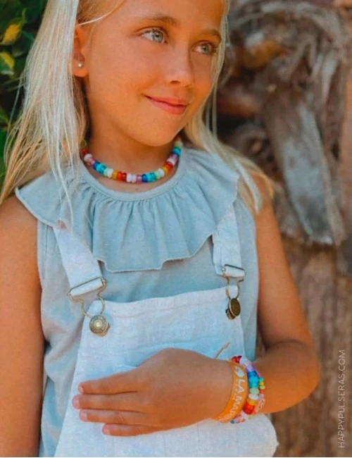 Pulsera colorines acrílico ajustable - ideales para verano en Happypulseras