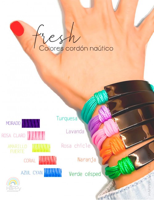 Elige el color que más te guste para tu pulsera naútica colores fresh -HAPPYPULSERAS