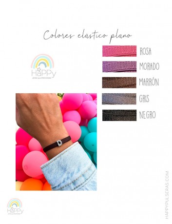 Elige el color del elástico que más te guste, entre estos colores- Happypulseras
