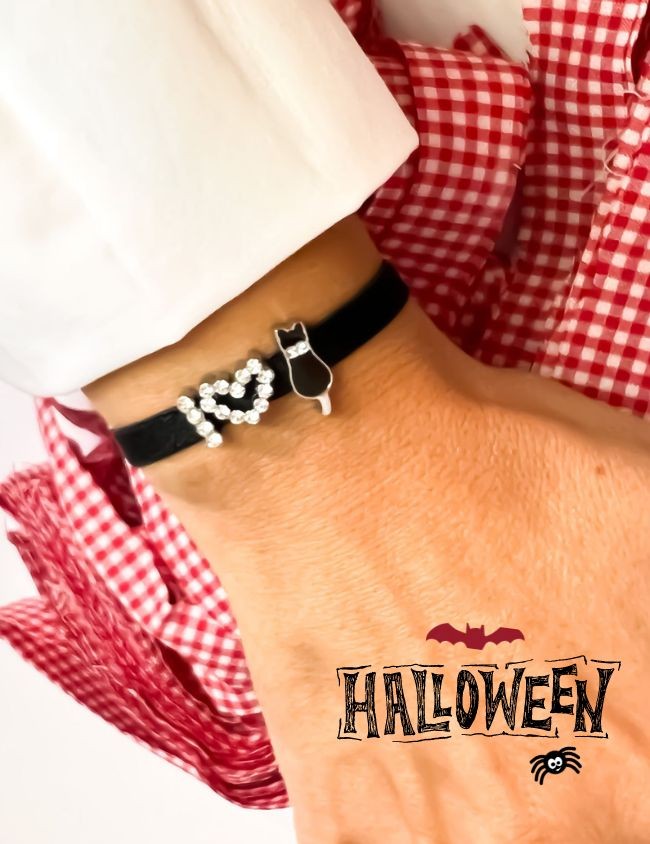 Pulseras negras elásticas para Halloween- Happypulseras pulseras personalizadas