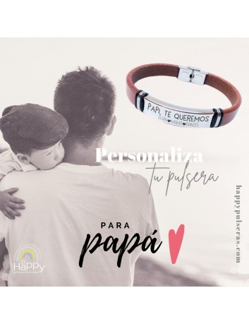 Pulseras para regalar a papá, personalizadas con tu mensaje - happypulseras